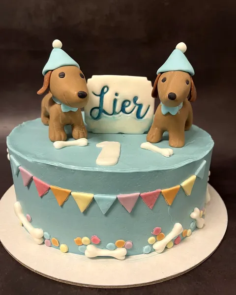 Tarta de perritos con el 1