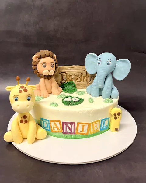 Tarta de animales de la selva