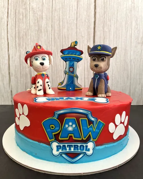 Tarta de Paw Patrol con figuras