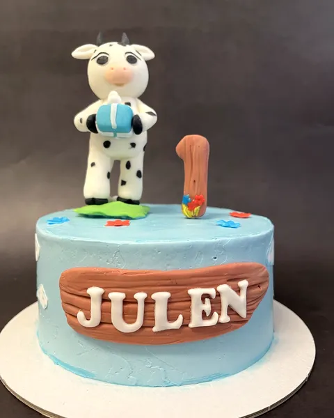 Tarta de vaquita con el 1