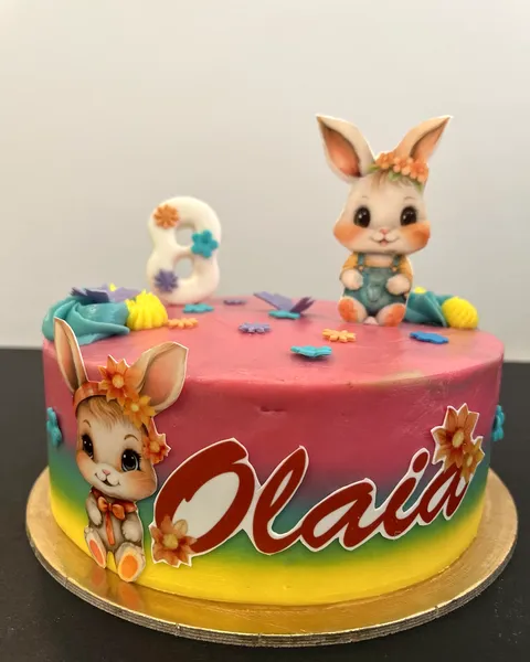 Tarta de conejitos con el 8