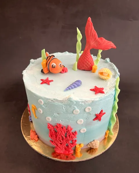 Tarta del fondo del mar con sirena