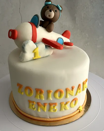 Tarta personalizada con osito aviador