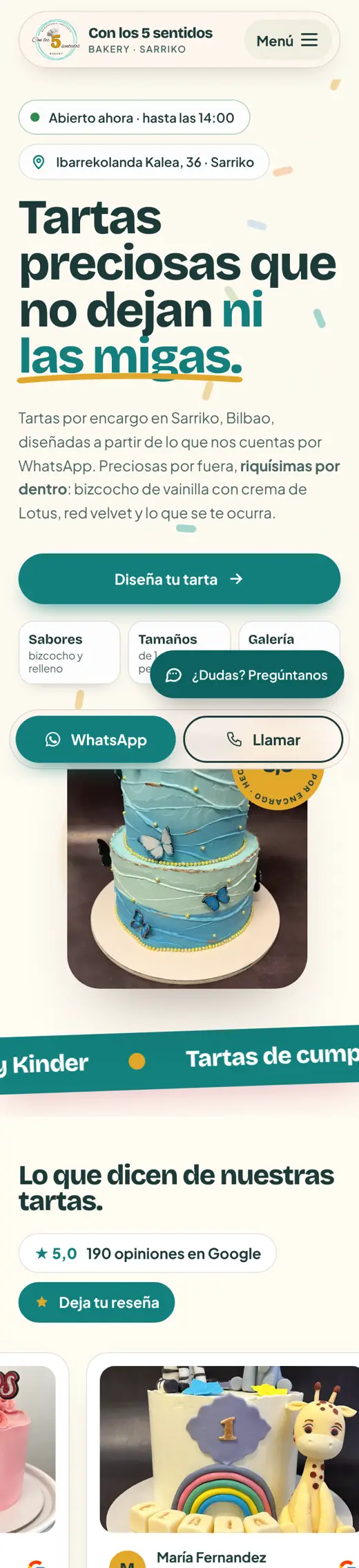Web de Con los 5 sentidos vista en el móvil